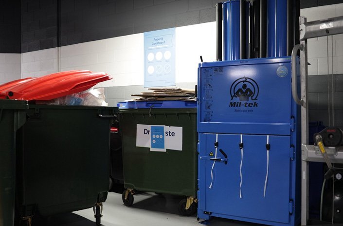 How Quay Quarter Tower solves waste and space issues with a cardboard baler